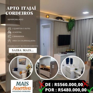 Excelente apartamento à venda no Bairro Cordeiros em Itajaí-SC